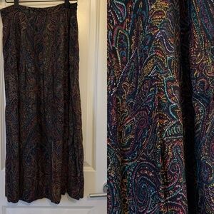 VTG maxi Skirt Rainbow Paisley Design Boho Art To Wear Pinnacle rayon size 12